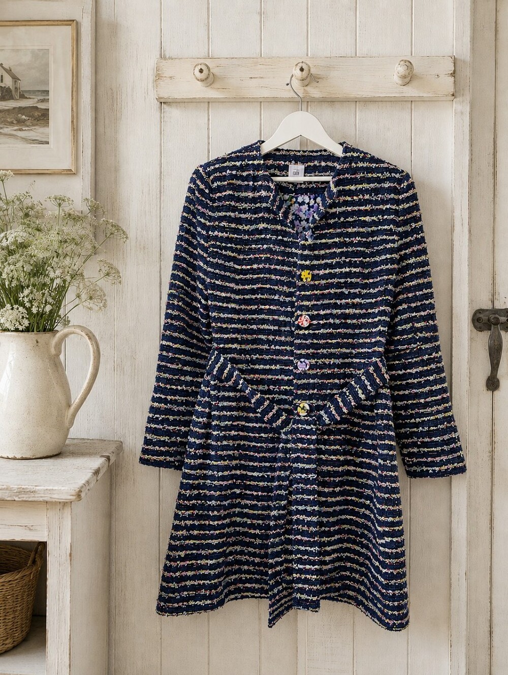 Cabi Headline Women Topper Floral Tweed Coat Size 6 BNWOT